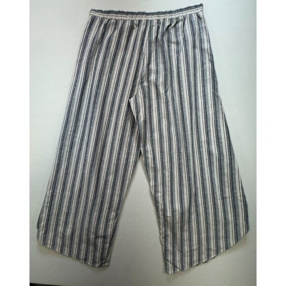 Cal 1850 Womens Striped Linen Blend XL Wide-Leg Pants With Overlap Design - Picture 9 of 14